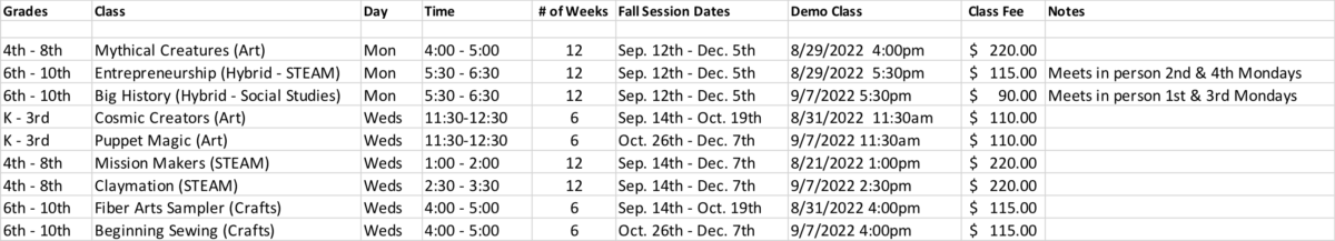 fall-2022-spreadsheet-schedule