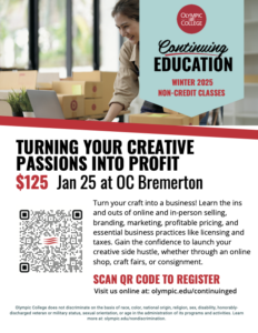 Turn Your Creative Passions into Profit @ Olympic College @ Olympic College Bremerton